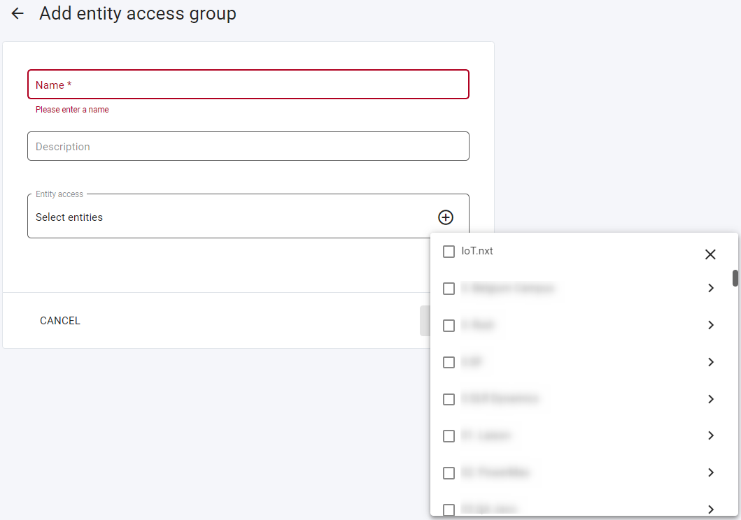 Entity Access Groups
